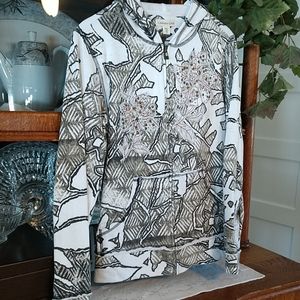 Coldwater Creek Kangaroo Pocket Hooded Zip Jacket XS